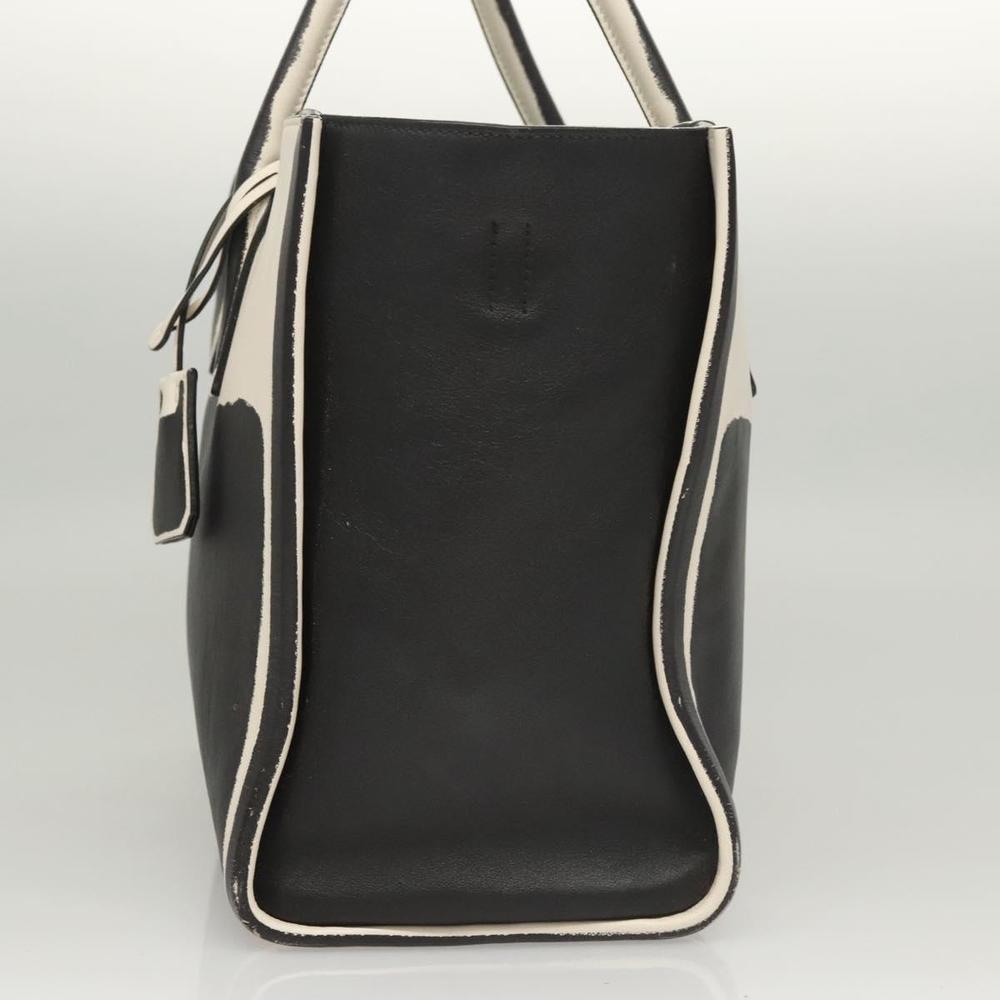 PRADA Hand Bag Leather Black White Auth 122125 - Picture 3 of 16